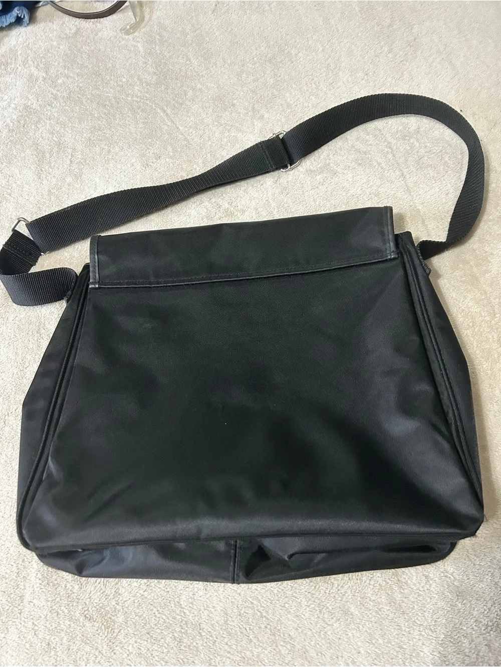 VTG Polo Sport Ralph Lauren Messenger Bag Black Crossbody Y2K Flag Logo Utility